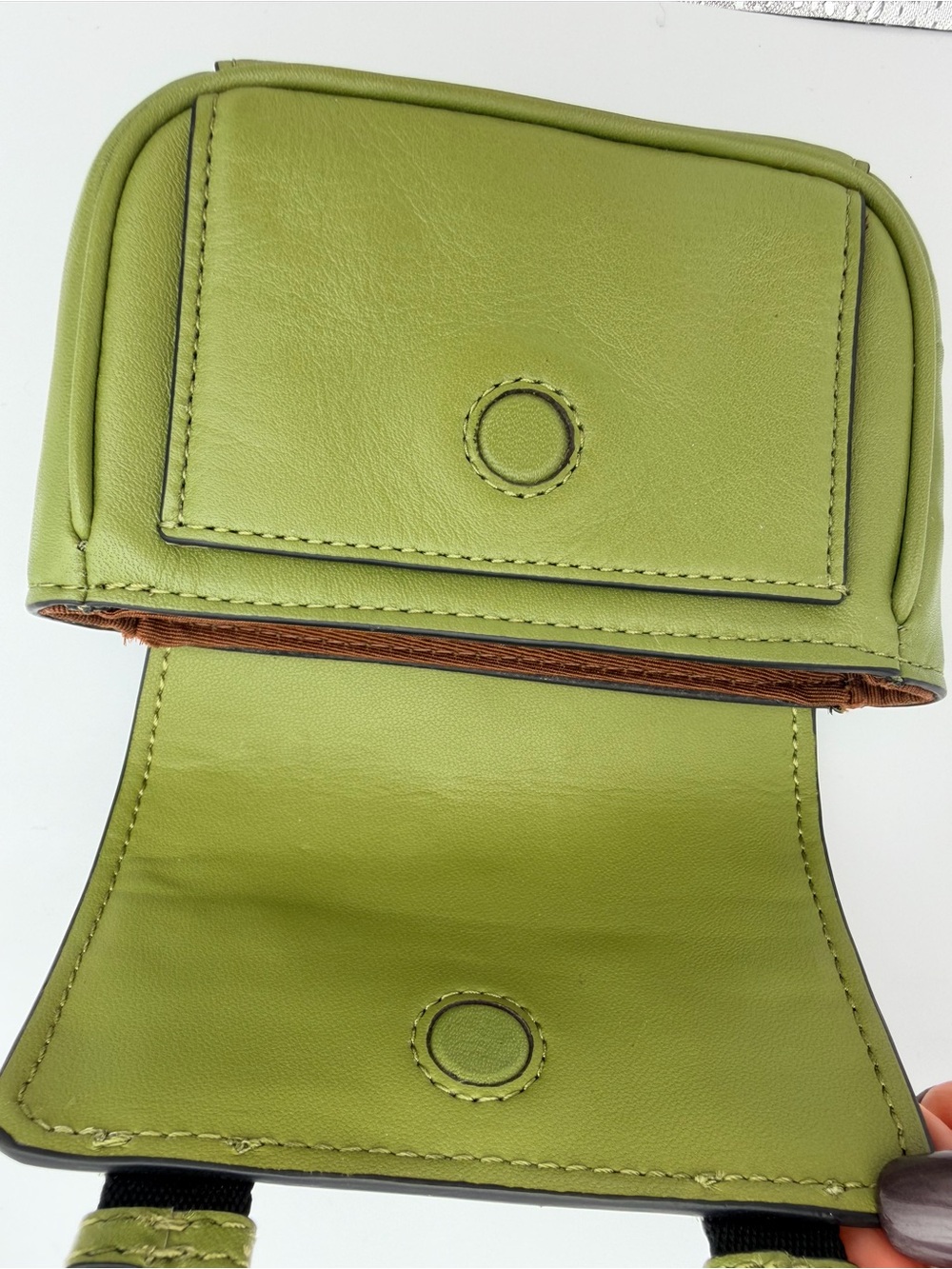 Coach Mirco Track Fob Green Leather Mini Belt Pouch with Carabiner Hangtag C9981 - Picture 9 of 13
